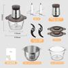 Bear Food 2L Large Capacity 300W Electric Mixer Glass and 304 Stainless Steel for Mincing Baby and PSE Certified Processor, (2 Bowls), Multi-Speed,