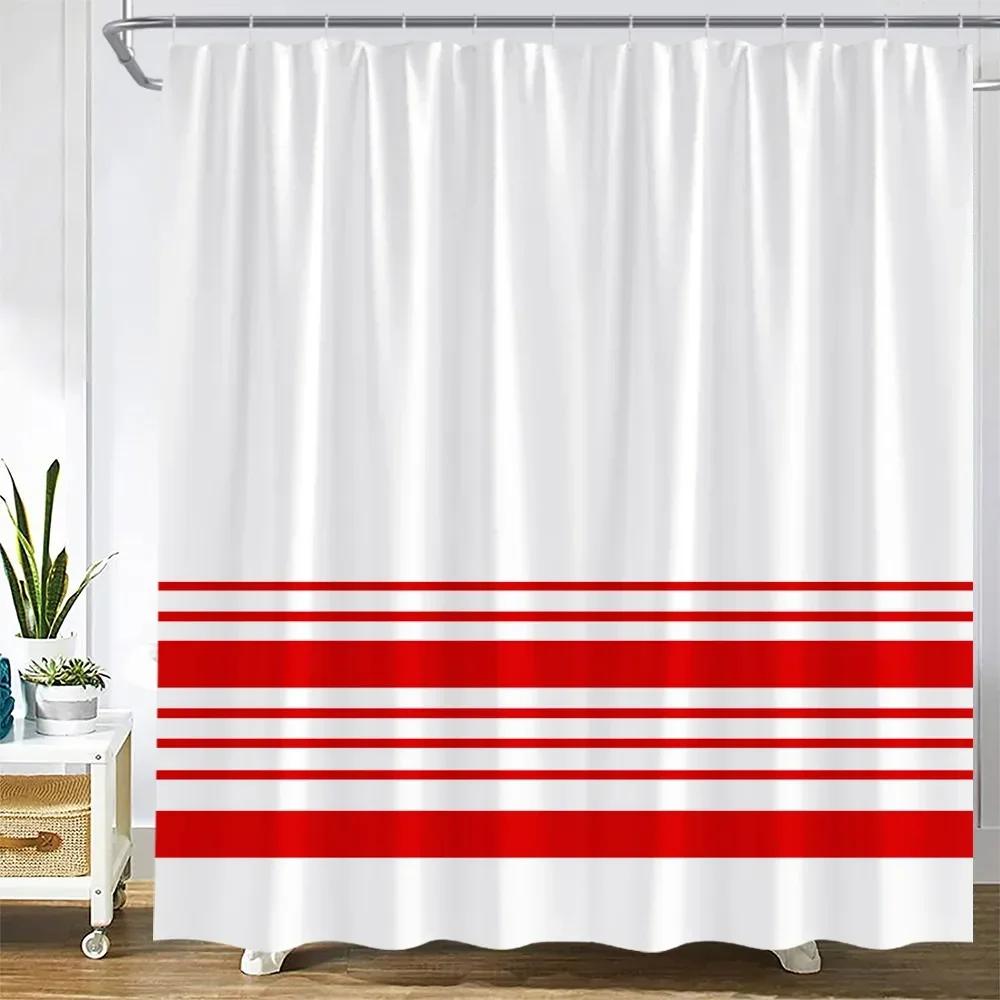 Black And White Striped Shower Curtain Creative Simple Line Geometric Bath Curtains Modern Fabric Print Home Bathroom Decor Sets