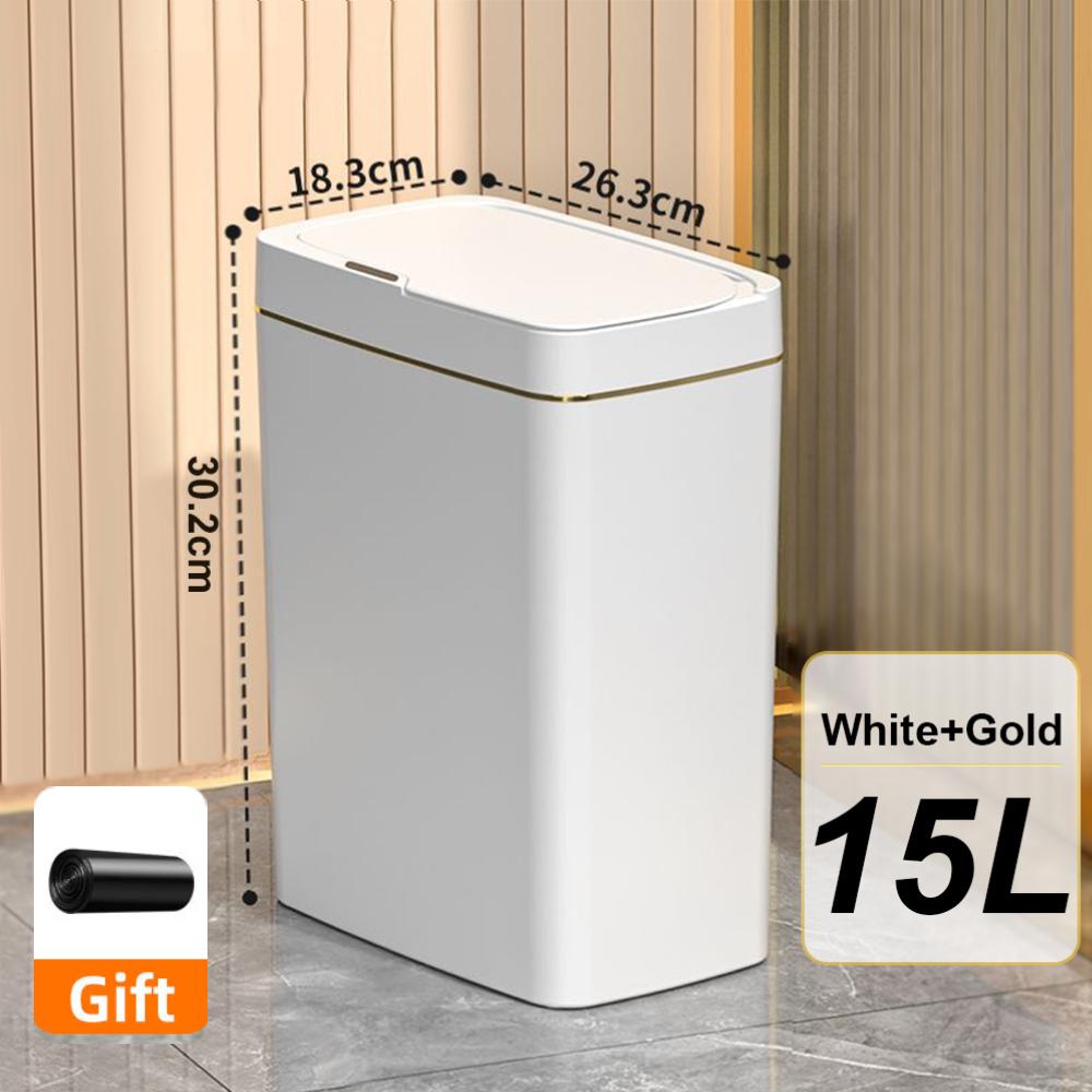 15L Automatic Packing Trash Can Smart Narrow trash can For Bathroom Toilet Waterproof Garbage Bin Smart Home