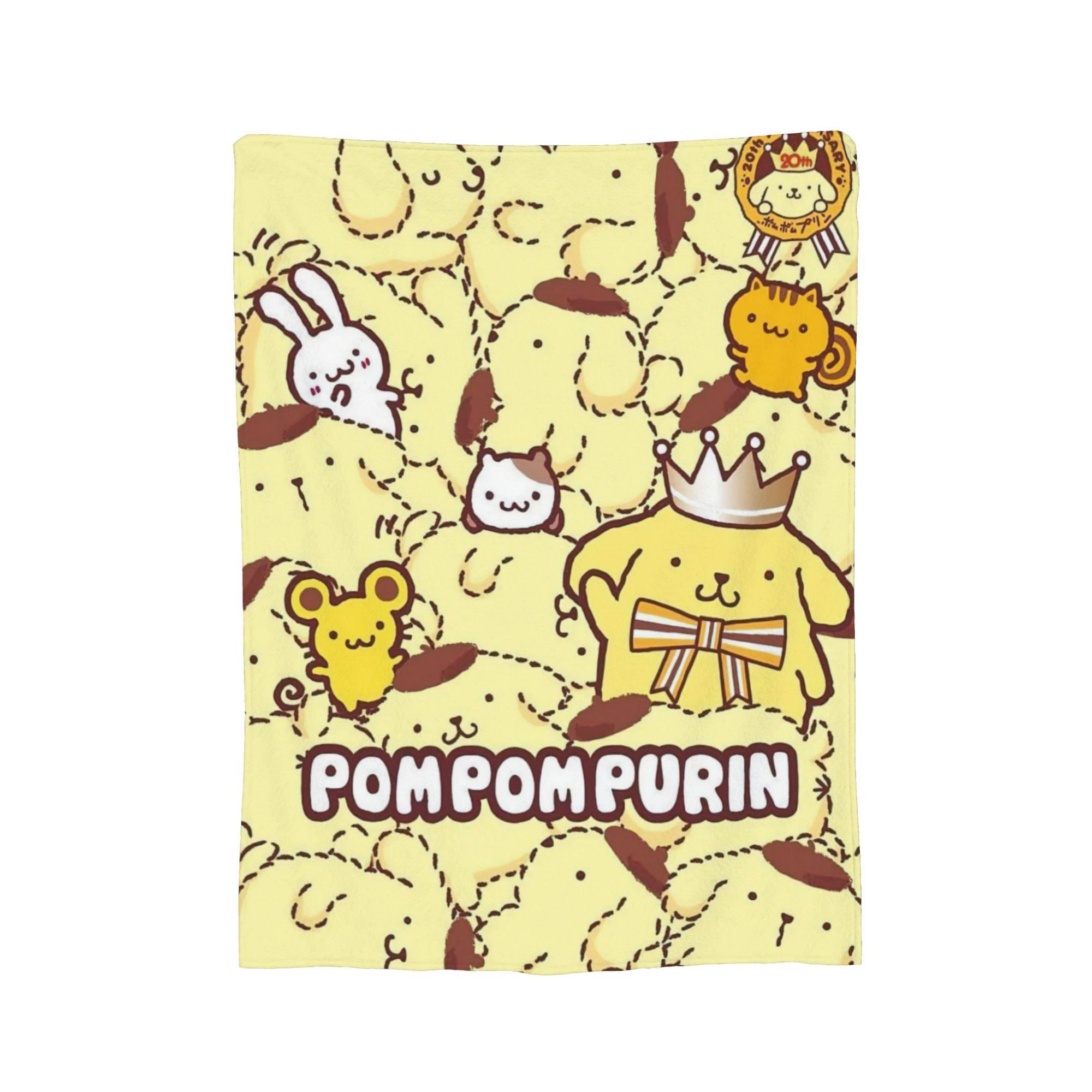 

Милый вязаный плед с мордочкой Помпомпурина, мультяшные флисовые пледы, летний кондиционер, портативный, легкий, покрывало 30x40in