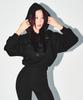 W Silver B Crop Hoodie [Black]