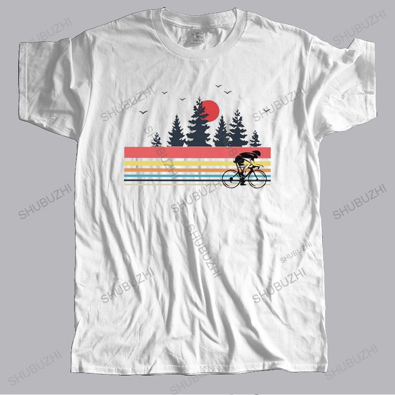 

Streetwear Male Vintage Retro Bicycle Cycling Mountain Bike T Shirt Short Sleeves Cotton Tshirt MTB Biking Outdoor Cyclist Tee S