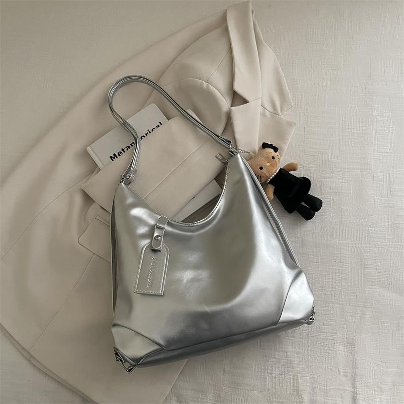 Slack Soft Leather Bag Women's New Fashion Commuter Shoulder Messenger Bag Lazy Wind Tote Bag