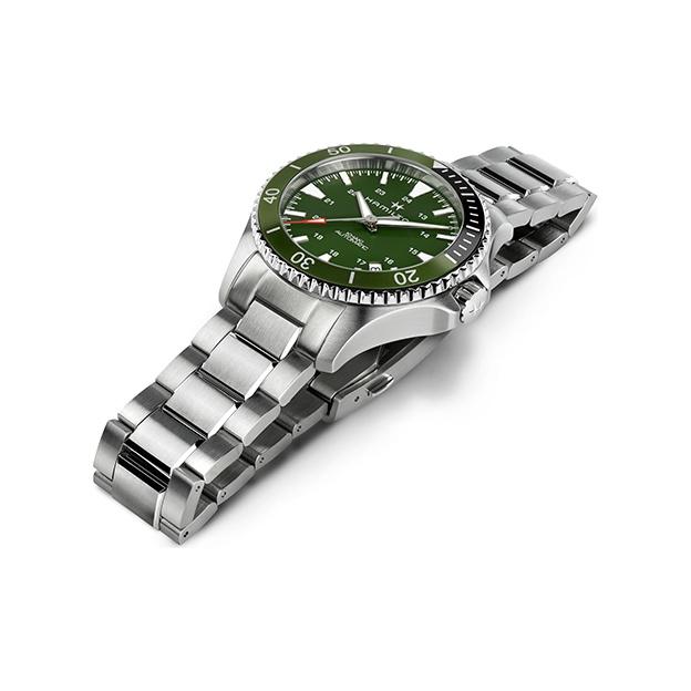 Hamilton Seria Khaki Navy Mișcare Mecanică Automată Ceas Sportiv Verde pentru Scufundări Bărbați Ceasuri Oțel H82375161