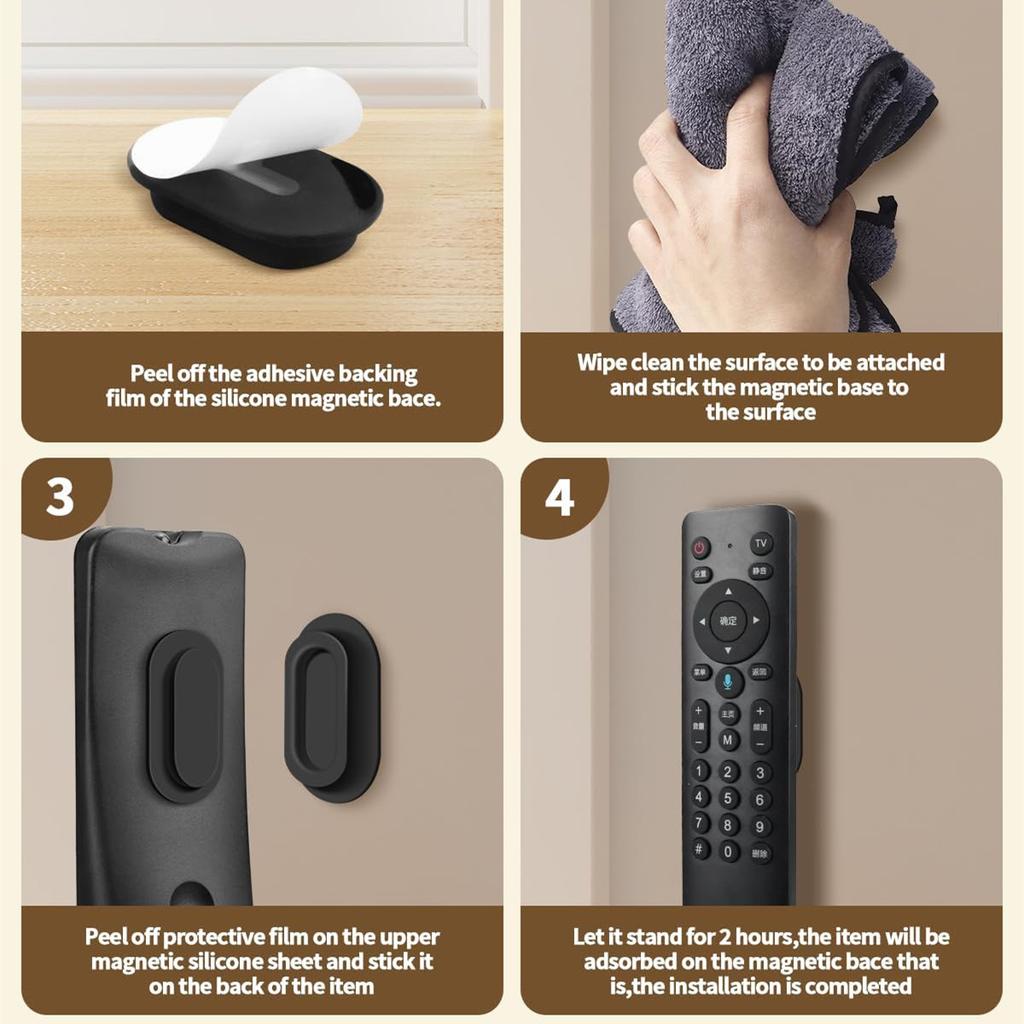 Magnetic Remote Control Holder Wall-mounted Silicone Traceless Remote Control Organizer Self-Adhesive Magnetic Sticker Hook