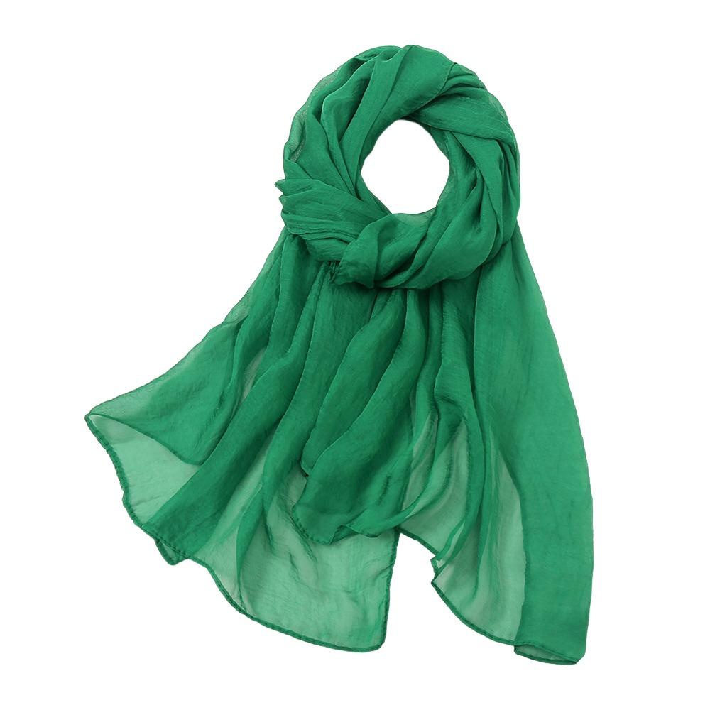 Long Sunscreen Shawl Solid Color Shawl Silk New Chiffon Scarf  Summer