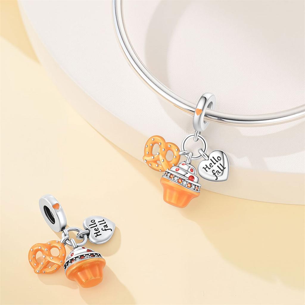 Original S925 Silver Plated Autumn Maple Leaf Pumpkin Camera Charm Beads Fit DIY Bracelet Fine Birthday Jewelry Gifts