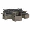 Vidaxl 6-Cz. Set di Mobili da Giardino con Cuscini, Grigio, Polyrattan