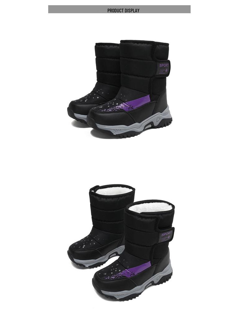 Botas de Neve de Inverno para Crianças até Meio da Panturrilha - Peludas, Quentes e Casuais para Meninos e Meninas