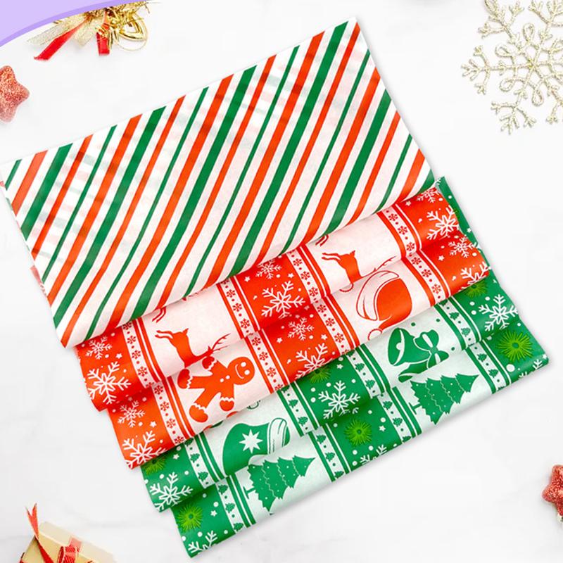 100PCS Christmas Food Parchment Paper Greaseproof Paper Holiday Burger Wrapping Sheets Festive Sandwich Packaging Paper 30x30cm