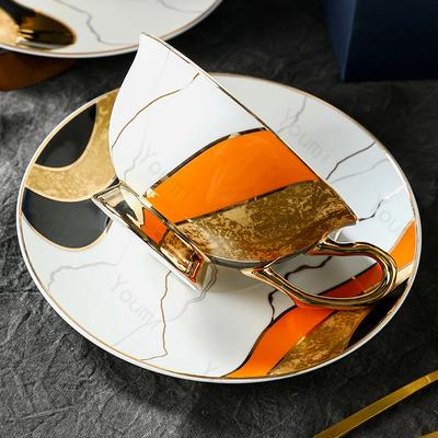 Retro French Style Ceramic Coffee Cup Light Luxury Afternoon Tea Cup Set High End Exquisite Breakfasts Mug Household Tableware