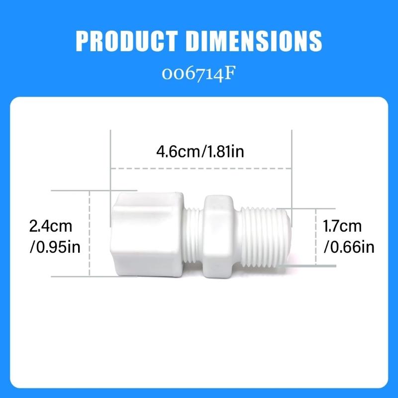 Plastic Pool Adapter Service Fitting 006714F, White Replacement Part with Grip Body for Pool Equipment Repair and Maintenance Service Use