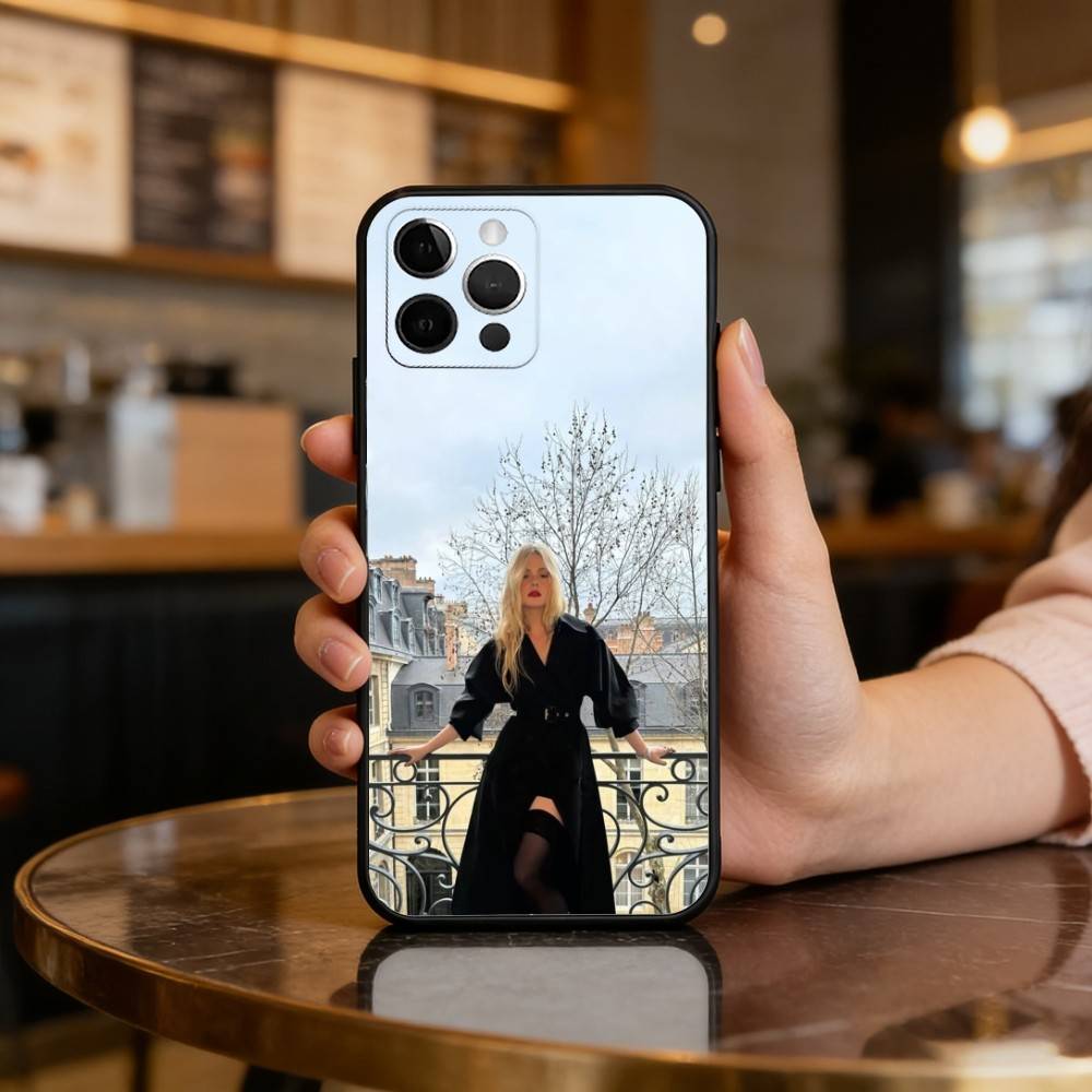 

Atress E-Elle F-Fanning Phone Case For iPhone 17,16,15,14,13,12,11 Plus,Pro Max,Soft Silicone Black Cover iPhone14