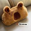 Cartoon Cute Plush Animal Capybara Pencil Bag Large Capacity Cosmetic Bag Kawaii School Stationery Multifunctional Storage Bag