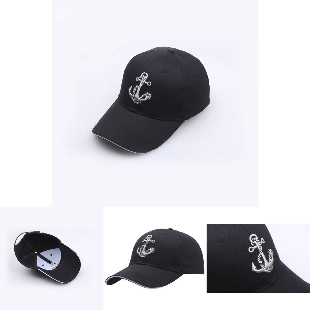 Korean Style Fashion Baseball Cap With Embroidered Ship Anchor For Casual Wear