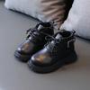 Autumn/Winter Children Boots Boys Girls Leather Ankle Boots Buckle Fashion Non-slip Warm Handsome Kids Boots Shoes E08241