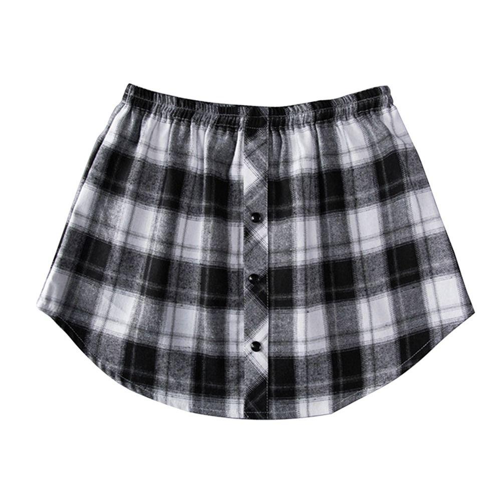 Sweater Decorative Plaid False Skirt Tail Underskirt Clothing Decoration Skirt Shirt Extenders