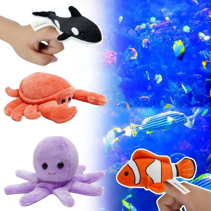 Finger Marine Animal Plush Toy Cartoon Stuffed Doll Room Decoration Kids Gift