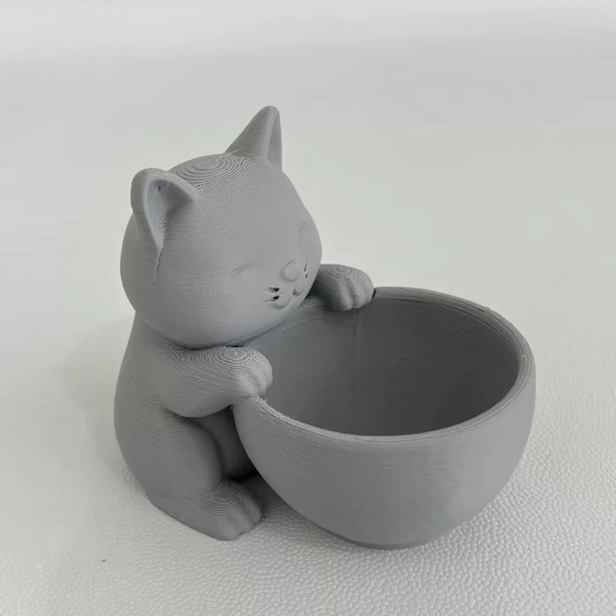 

Cat-Shaped Pot with Drainage Holes Uniquely Designed for Succulents Small Flowers And Cacti Bedroom Offices Desktop Ornament серый