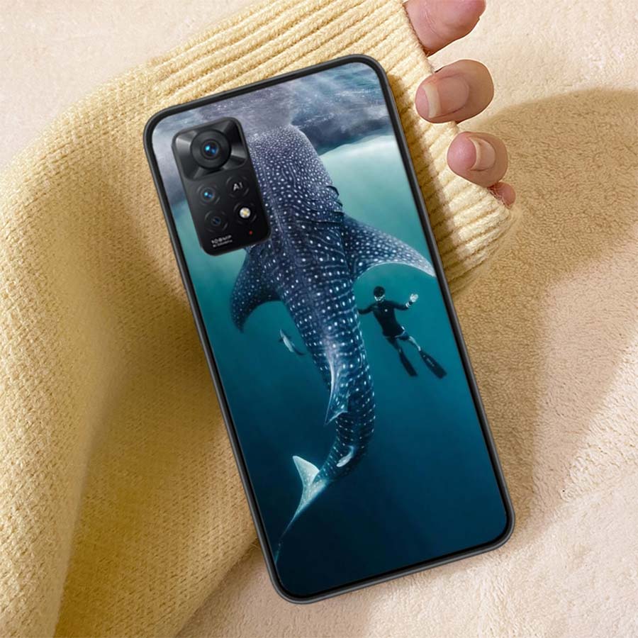 

Ocean Whale Shark Swimming Phone Case For Redmi Note 13 14 15 Pro Plus 12 13C 12C 15C 9 10 10C 9T 9C 9A TPU Soft Cover Clear Cel Redmi 9C