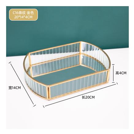 Metall Spiegel Transparent Glas Tablett Rund Kosmetik Aufbewahrungsbox Speisekammer Schreibtisch Finishing Hochzeitsdekoration Party