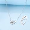 Angel's Wings Feather Necklace 925 Silver Original Blue Eyes Long Chain Link For Mom Women Wedding Party Jewelry Gift