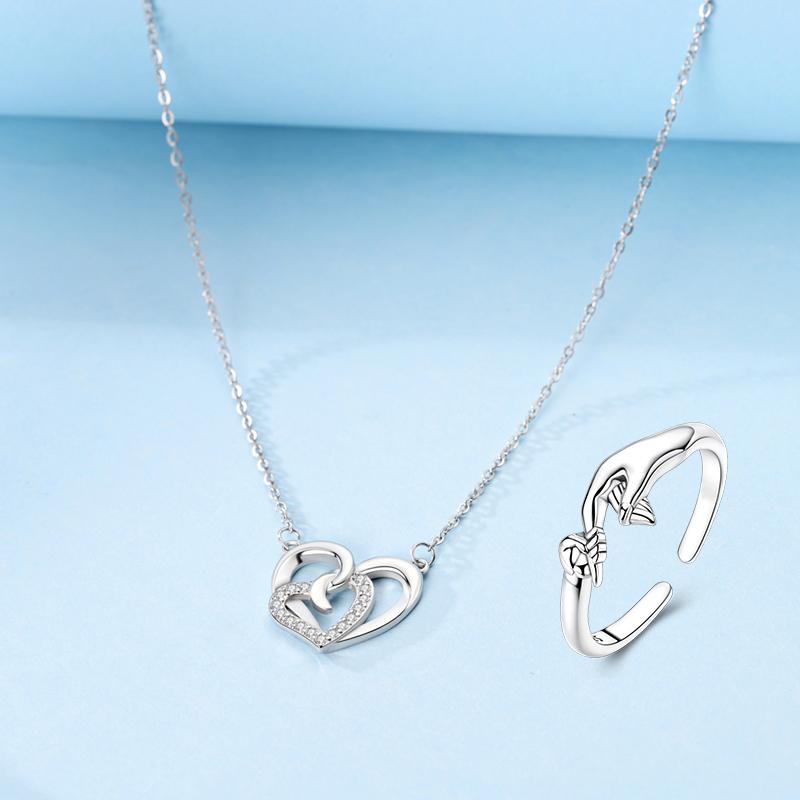 Angel's Wings Feather Necklace 925 Silver Original Blue Eyes Long Chain Link For Mom Women Wedding Party Jewelry Gift