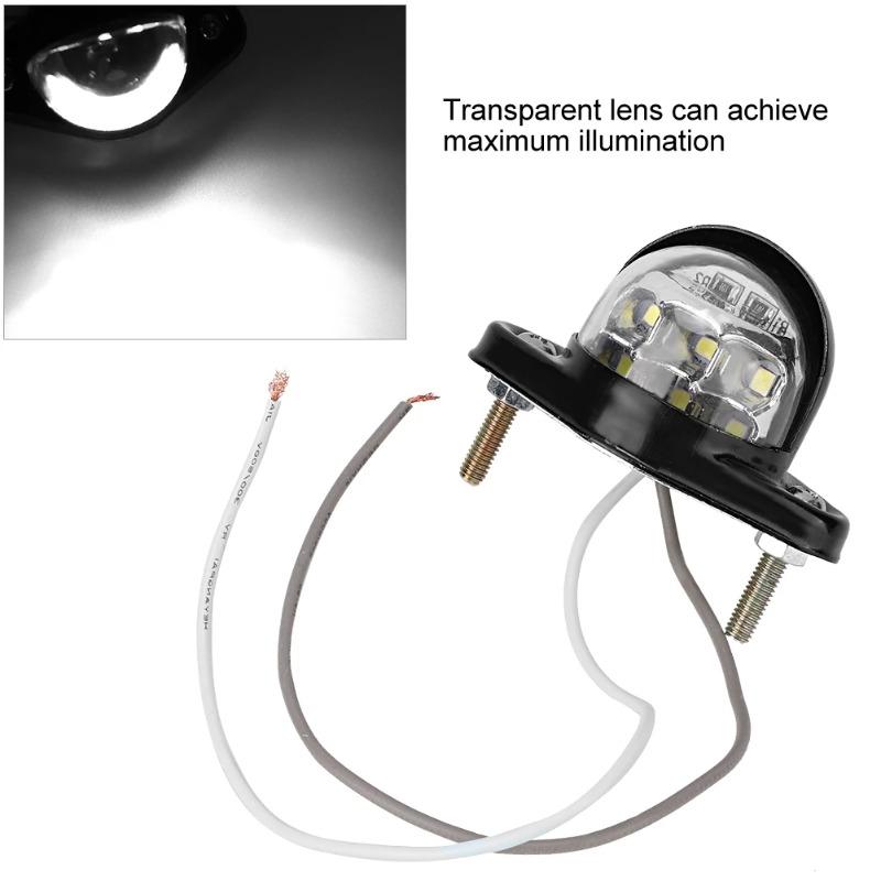 Motorcycle License Plate Light - 12V 6LEDs Reflector, Trailer Truck Lorry License Plate Light