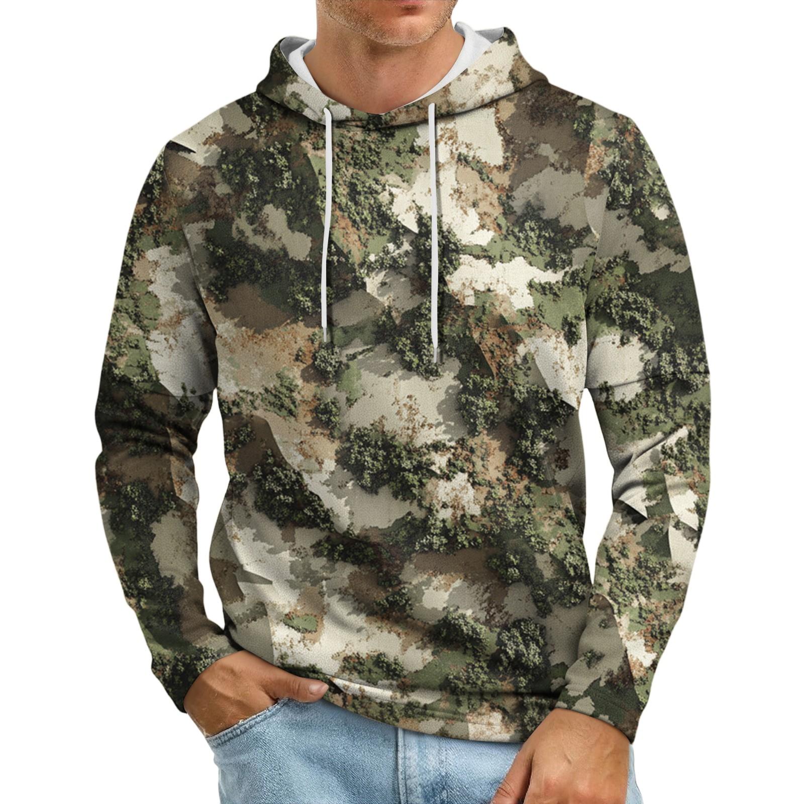 

Men s Loose-fitting Casual Camouflage Print Hooded Sweatshirt XXL