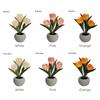 Pink Ceramic Base LED Three Tulip Night Light Artificial Flower Pot Bedroom Bedside Lamp Gift For Best Friend Ins Girly