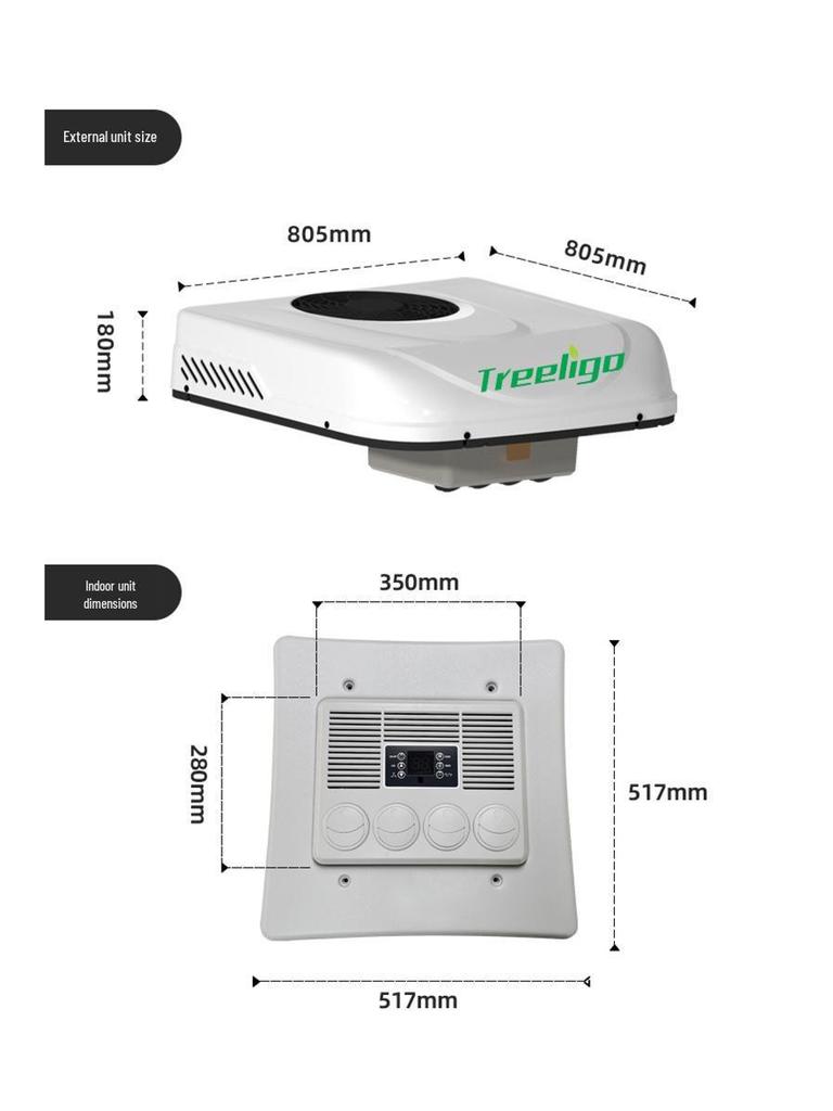 RV Rooftop Air Conditioner: 12V/24V Silent Cooling with Double Rotor Compressor