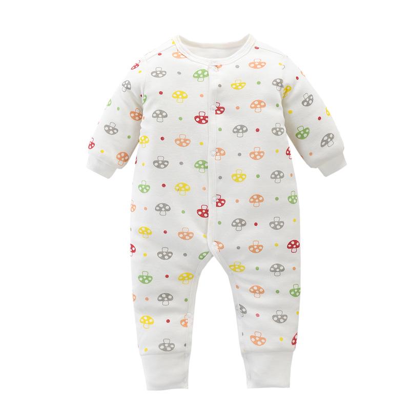 Wyprzedaż Zimowy Bawełniany Kombinezon Dziecięcy: Gruby, ciepły niemowlęcy kombinezon z długim rękawem