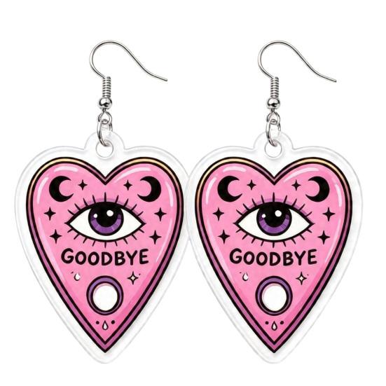 Halloween Theme Party Decor 1 Pair 2D Acrylic Earrings for Women, Spooky Pumpkin Skull Cool Aesthetic Black Cat Dangle Drop Earrings, Holiday Jewelry