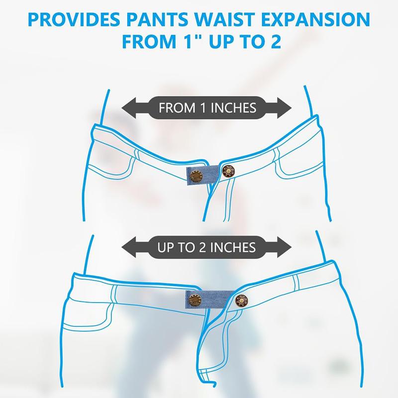 4 Stück Verstellbares Taillenverlängerungs-Knopfset Verlängerung für Jeans Elastischer Knopf-Verlängerer Hosenbundverlängerung für Jeans Hosen