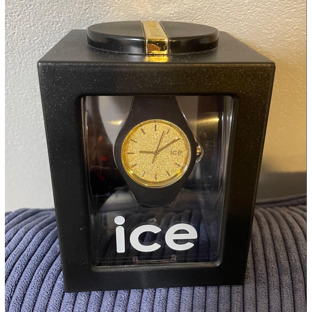 Used ICE WATCH Ice Glitter Watch Black Gold