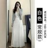 Purple half-length long dress women's spring new high-waisted fairy cake skirt small a-character chiffon big swing skirt
