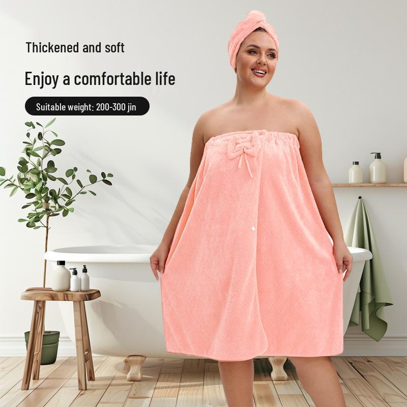 Plus Size Quick-Dry Absorbent Bath Skirt Robe