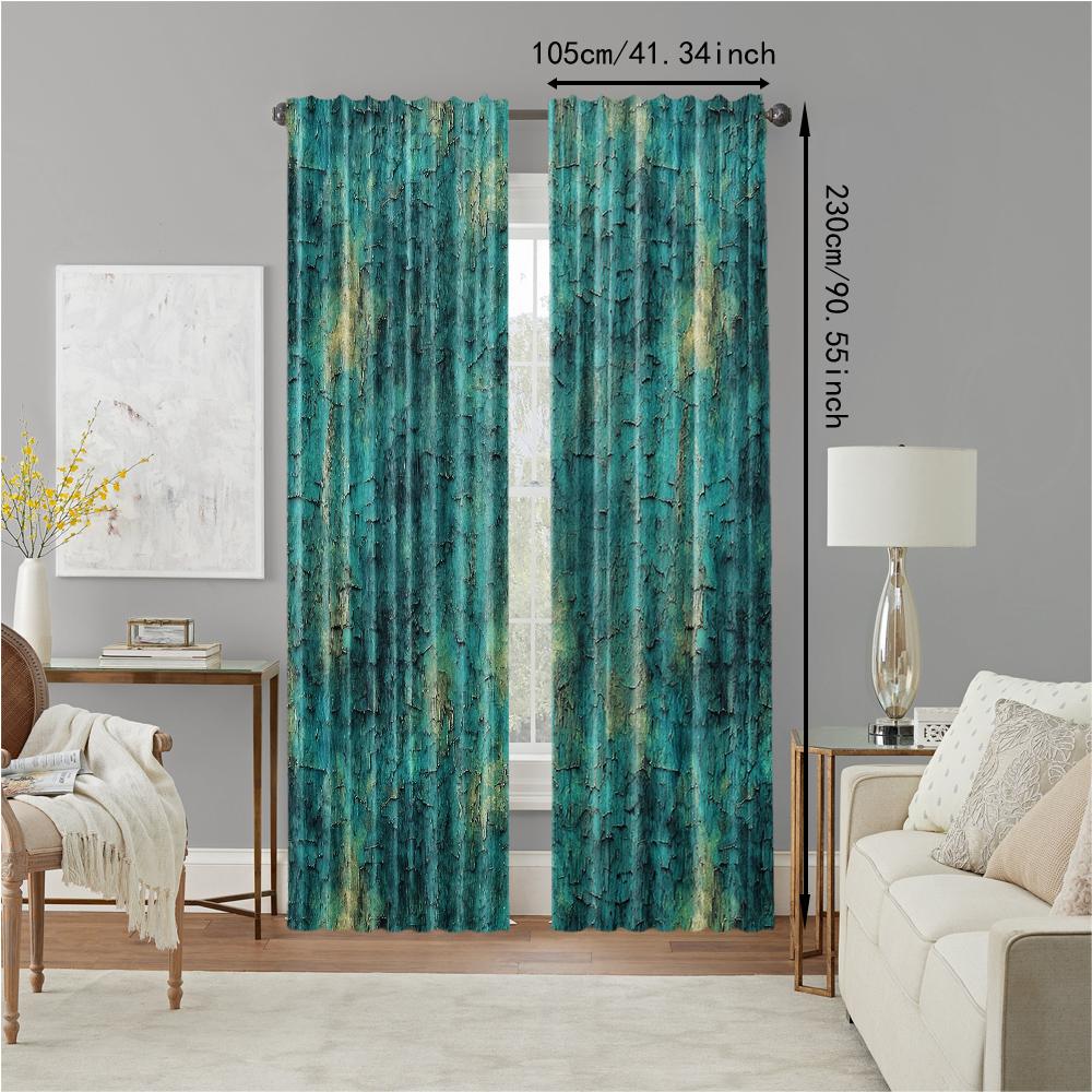 2 buc   perdele transparente versatile din poliester pentru decorarea casei stil industrial albastru pentru utilizare în dormitoare și sufragerii