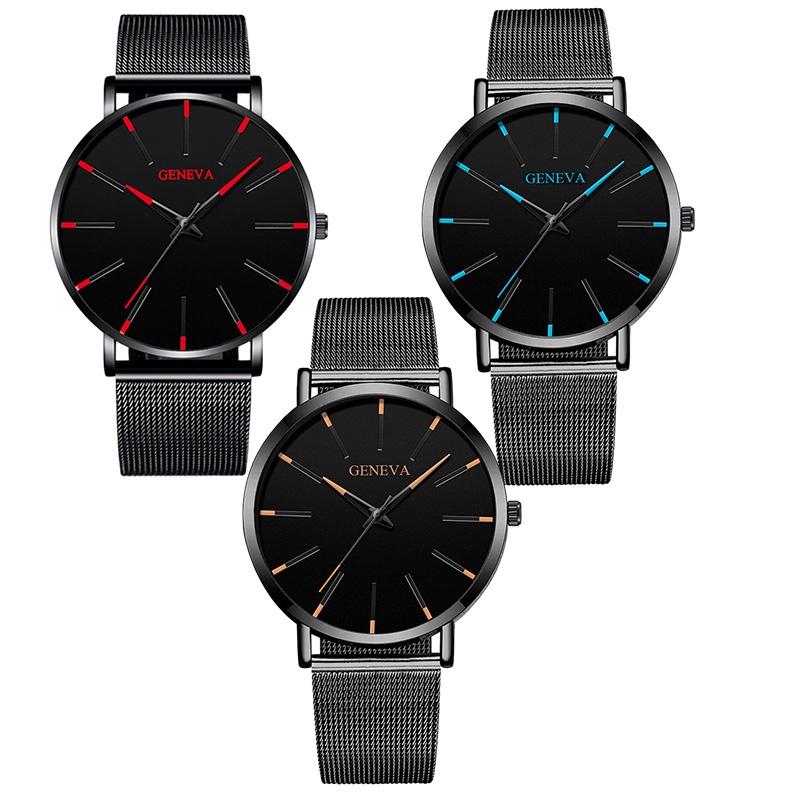 Wrist Quartz Analog Watch Men Stainless Steel Buckle Casual Pendant Accessories