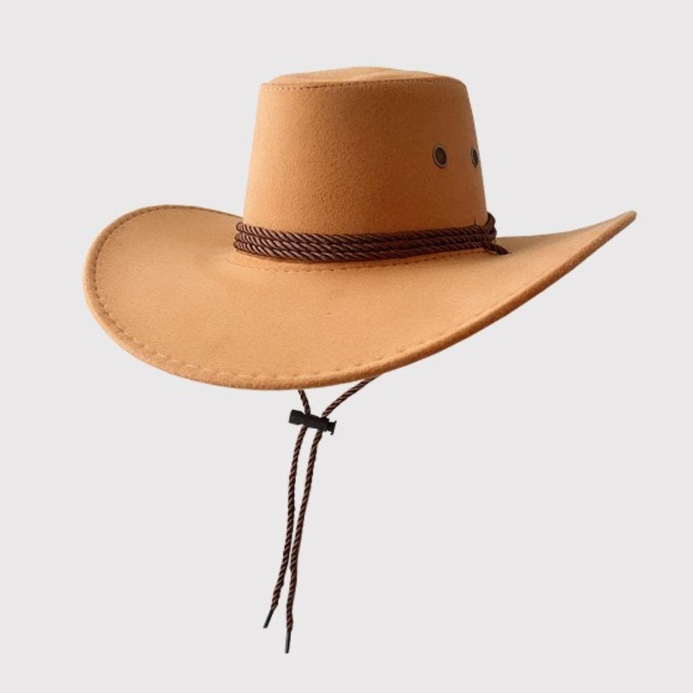 Women Men Western Cowboy Hats Felt Hat Fedora with Upturned Brim and Faux Silver Accents Wide Brim Fedoras Hat Ethnic Style