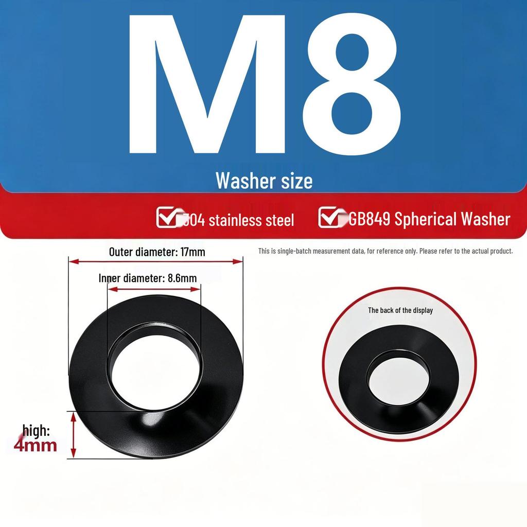 304 Stainless Steel Conical, Spherical, and Concave Convex Washers (M6, M8, M10, M12)