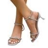 Fashion Ladies Shoes 2025 High Quality Women's Sandals Lace-up Cuff Summer Footwear Fashion New Plus Size Crystal Dress Heeled Sandals