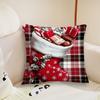 Merry Christmas Snowman Candy Cushion Cover Plush Fabric Soft Double Sided Print Sofa Cushion Cover Throw Pillow Covers