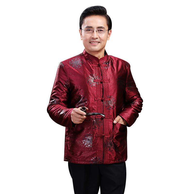 Men and Women Couples Spring and Autumn Comfortable Dresses, Chinese Style Retro Middle-aged and Elderly Long-sleeved Shirts