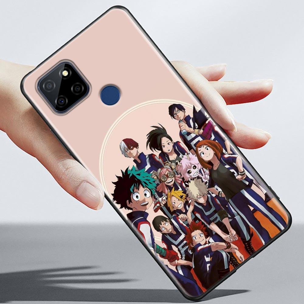 Husa de telefon My Hero Academia Anime pentru OPPO Realme 5 6 7 7i 8 8i 9 9i V25 F9 F17 F19 5G 4G Pro Narzo Speed, funda neagră moale