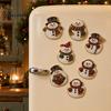 Holiday Home Decorations 6Pcs/Set Fridge Magnets Faux Pearl Art Kit, Christmas Snowman Tree Santa DIY Kits Magnets, Mosaic Refrigerator Decorative for