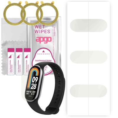 3x apgo Hydrogel Matte Displayschutzfolie für Xiaomi Mi Band 8, Hydrogelfolie, flexibel, weiches TPU mit Positionierungsschicht, einfache Installation