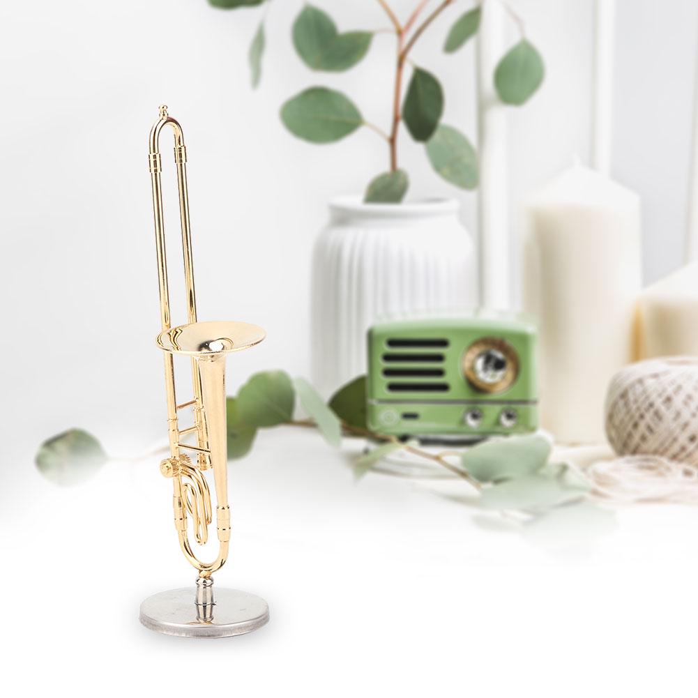 Miniature Trombone Model Musical Instrument Model Musical Gifts Home Decor Ornaments