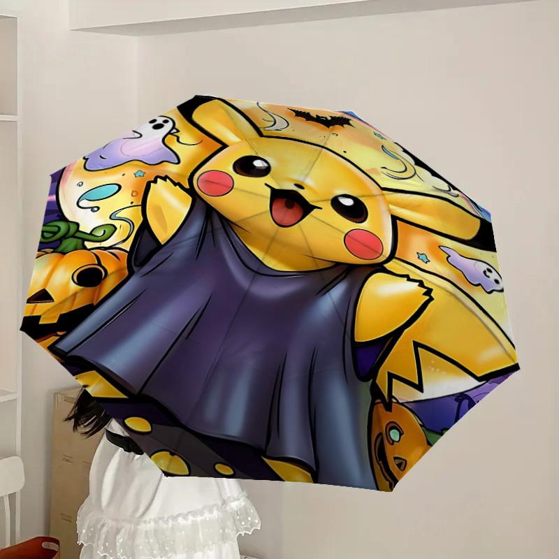 1pc Halloween Pikachu Automatic Open/Close Umbrella, Lightweight Design for Everyone, Halloween & Christmas Gifts - Ideal for Daily, Formal, Party Use