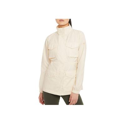 Outdoor Casual Multi-Pocket Stand Collar Solid Woven Jacket Women Jacket Coconut-Milk CZ8973-114